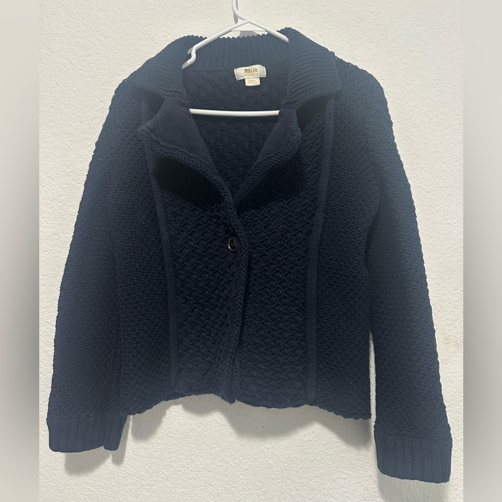 Maeve Navy Blue Knit Cardigan size Small‎